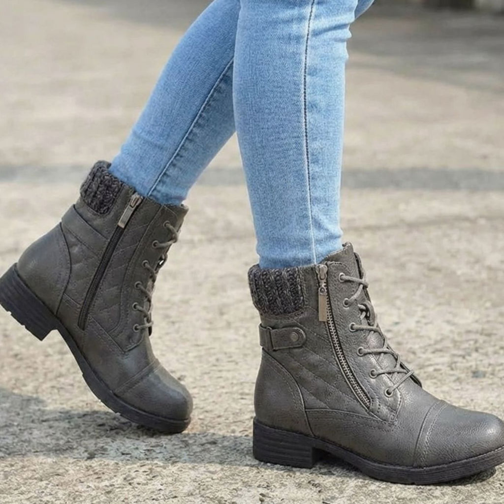 Hazel | Women's Lace-Up Boots | Side Zip · PNY