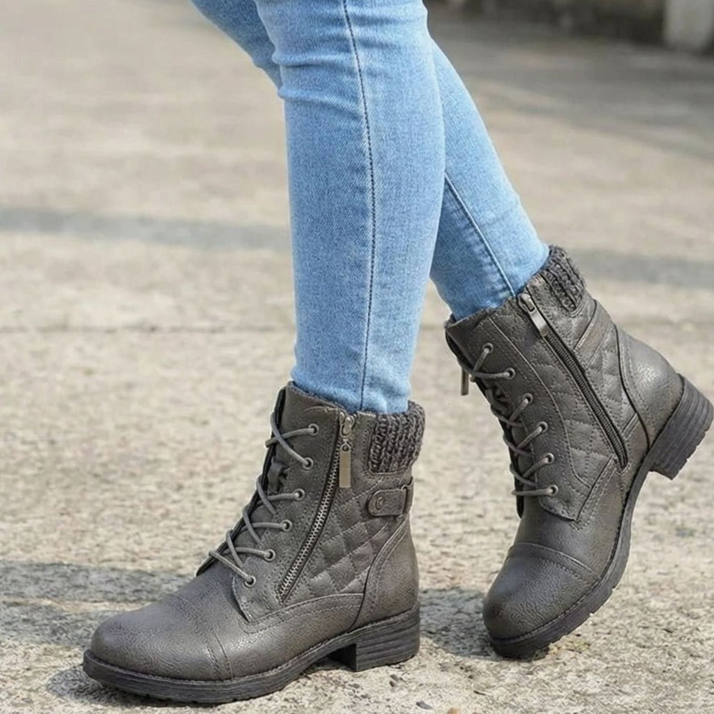 Hazel | Women's Lace-Up Boots | Side Zip · PNY