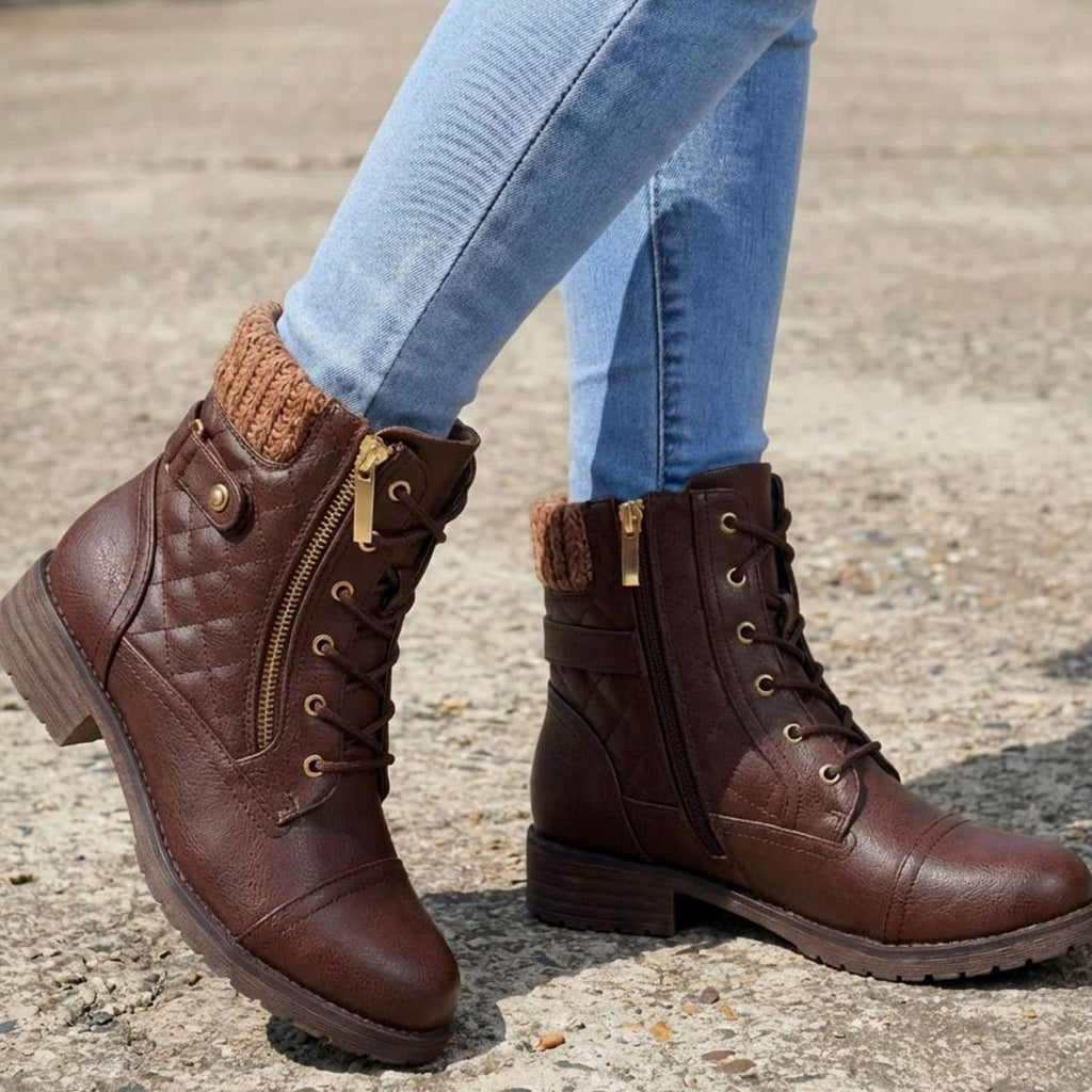Hazel | Women's Lace-Up Boots | Side Zip · PNY