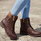 Hazel | Women's Lace-Up Boots | Side Zip · PNY