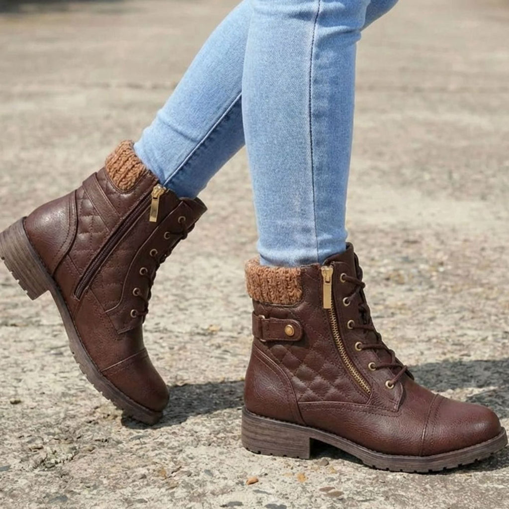 Hazel | Women's Lace-Up Boots | Side Zip · PNY