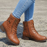Hazel | Women's Lace-Up Boots | Side Zip
