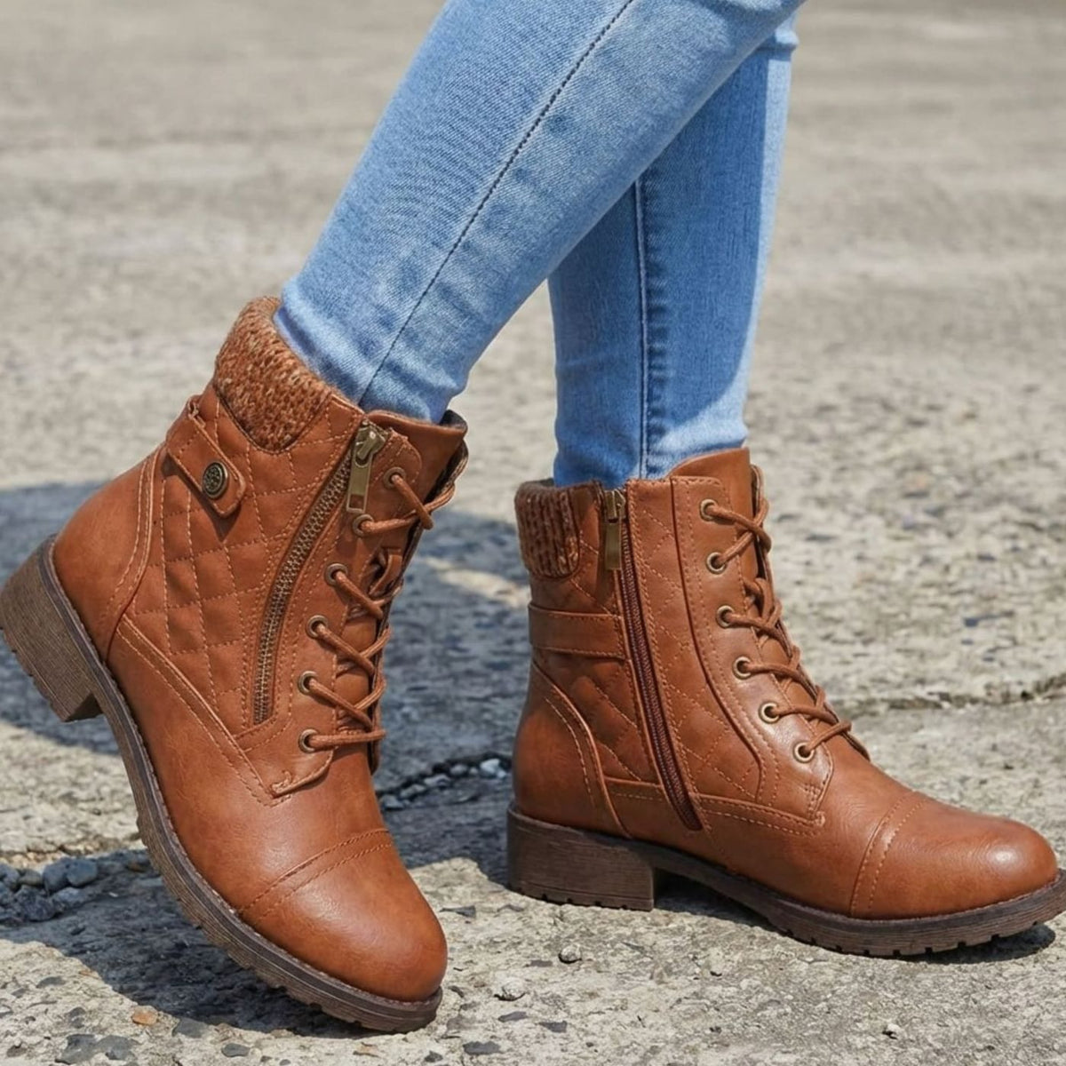 Hazel | Women's Lace-Up Boots | Side Zip · PNY