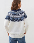 Hazel | Women's Mock-Neck Sweater | Fair Isle · PNY