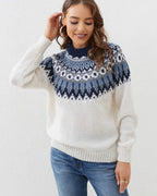 Hazel | Women's Mock-Neck Sweater | Fair Isle · PNY