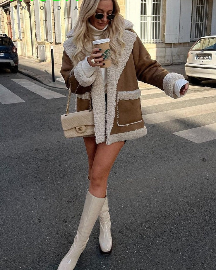 Hazel | Women's Oversized Jacket | Faux Shearling · PNY