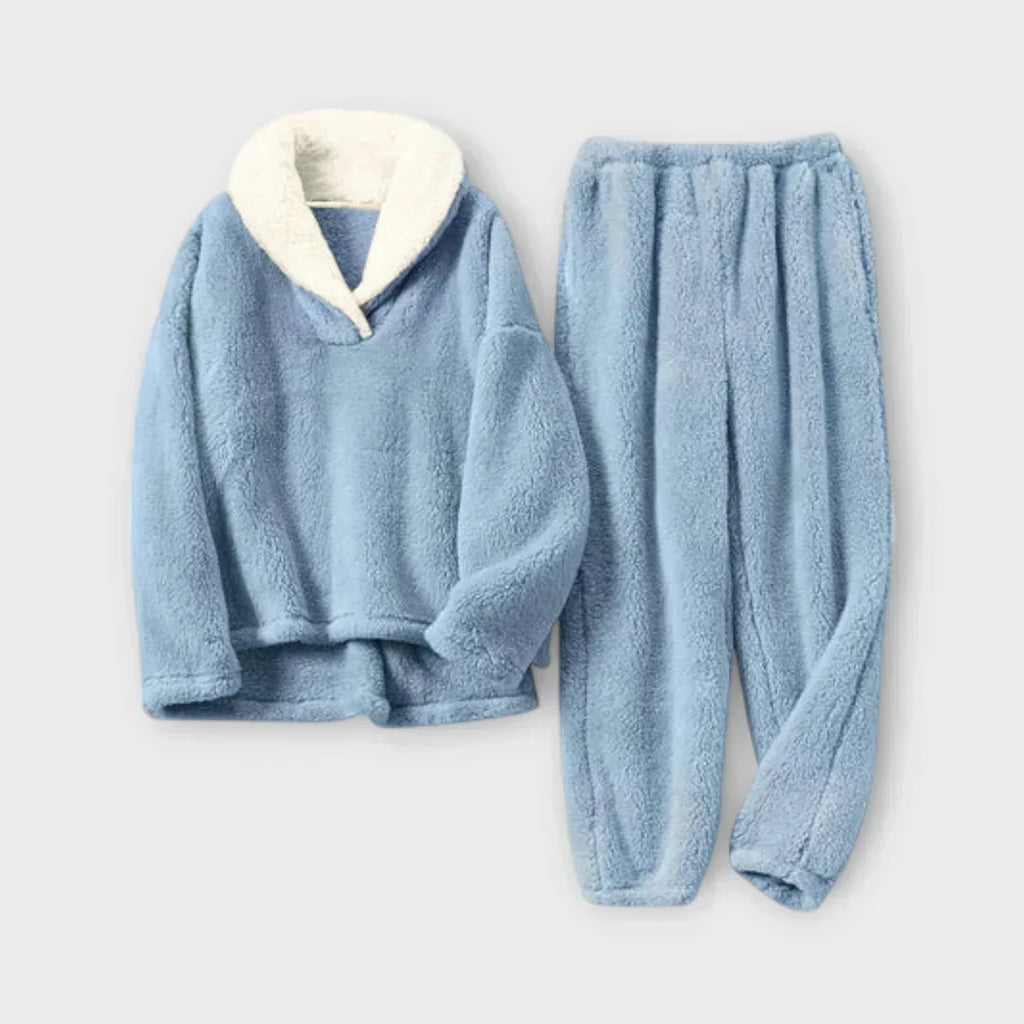 Hazel | Women's Shawl-Collar Pajama Set | Plush Fleece · PNY