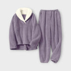 Hazel | Women's Shawl-Collar Pajama Set | Plush Fleece · PNY