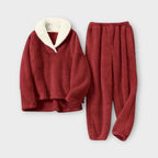 Hazel | Women's Shawl-Collar Pajama Set | Plush Fleece · PNY