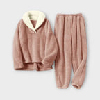 Hazel | Women's Shawl-Collar Pajama Set | Plush Fleece · PNY