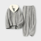 Hazel | Women's Shawl-Collar Pajama Set | Plush Fleece · PNY
