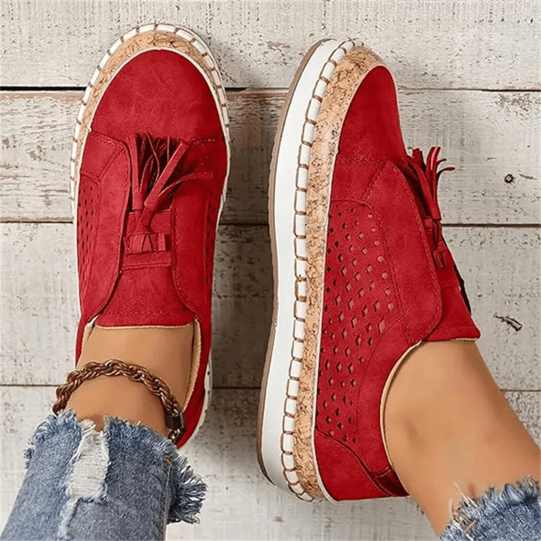 Hazel | Women's Slip-On Sneakers | Perforated Suede · PNY