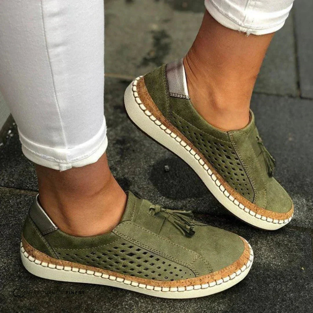 Hazel | Women's Slip-On Sneakers | Perforated Suede · PNY