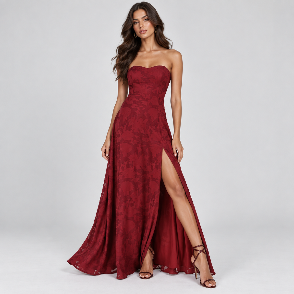 Hazel | Women's Sweetheart Gown | Side Slit · PNY
