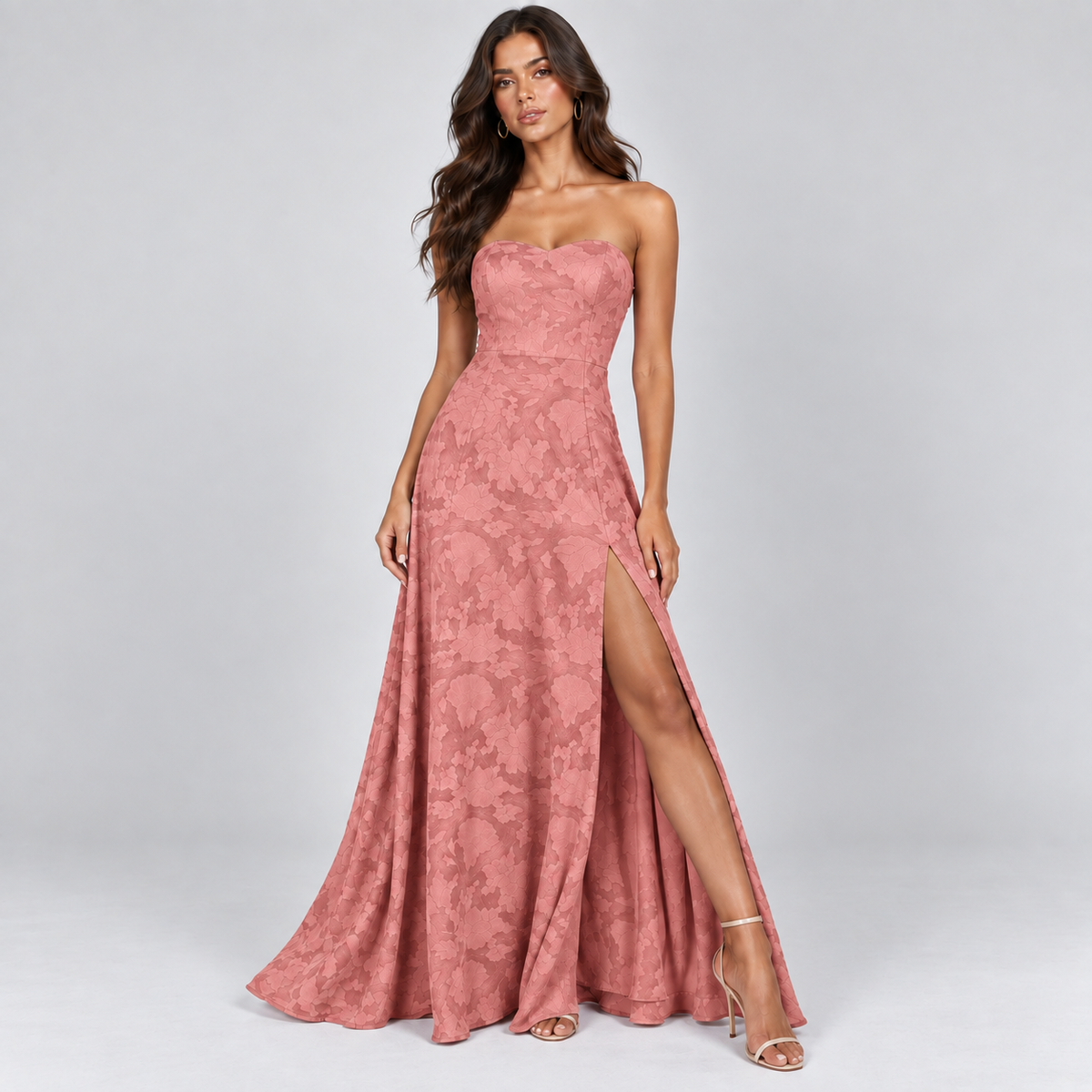 Hazel | Women's Sweetheart Gown | Side Slit · PNY