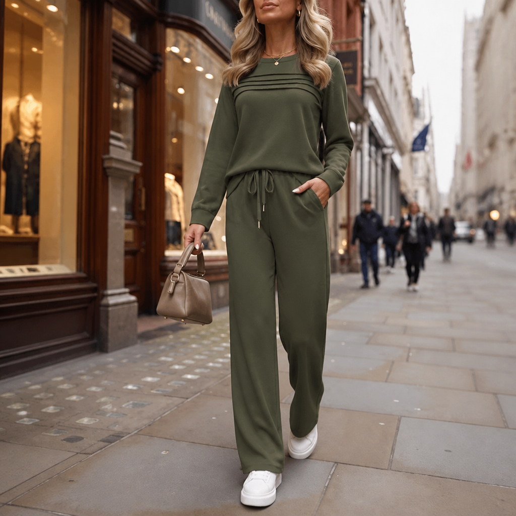 Hazel | Women's Wide-Leg Loungewear Set | Drawstring · PNY