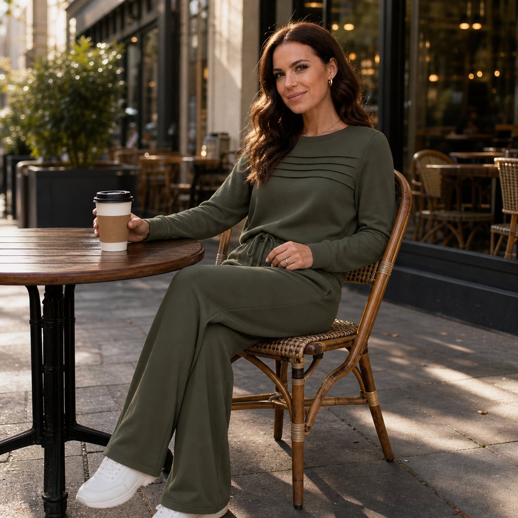 Hazel | Women's Wide-Leg Loungewear Set | Drawstring · PNY