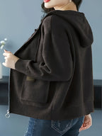 Hazel | Women's Zip-Up Hooded Cardigan | Drawstring Hood · PNY