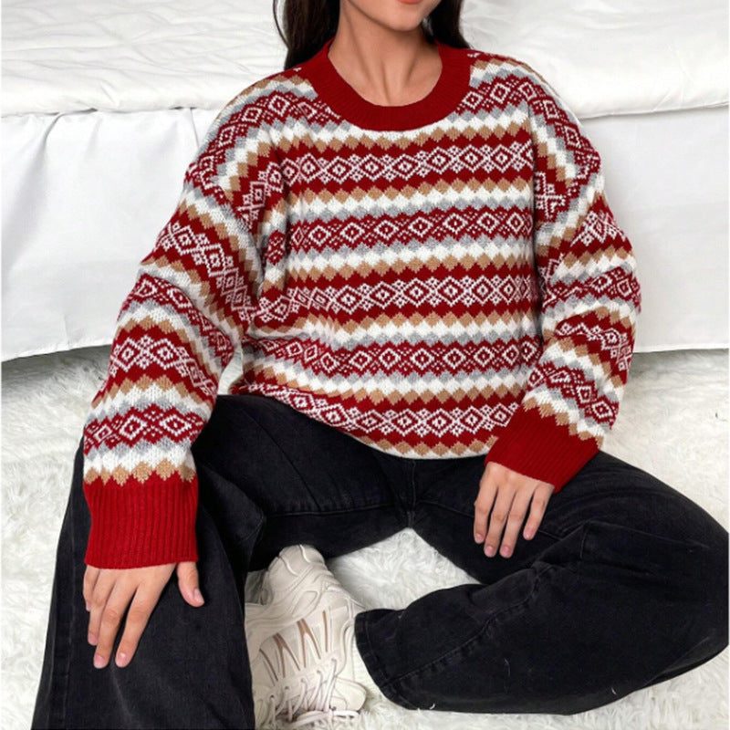 Holly | Women's Crewneck Sweater | Fair Isle · PNY