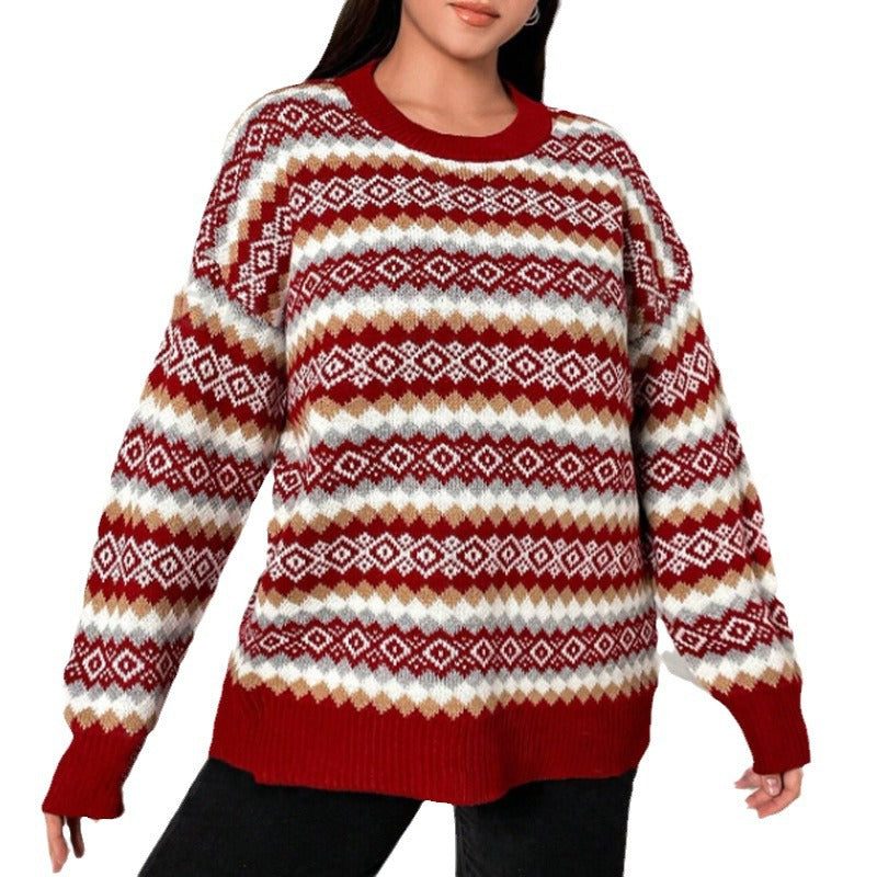 Holly | Women's Crewneck Sweater | Fair Isle · PNY