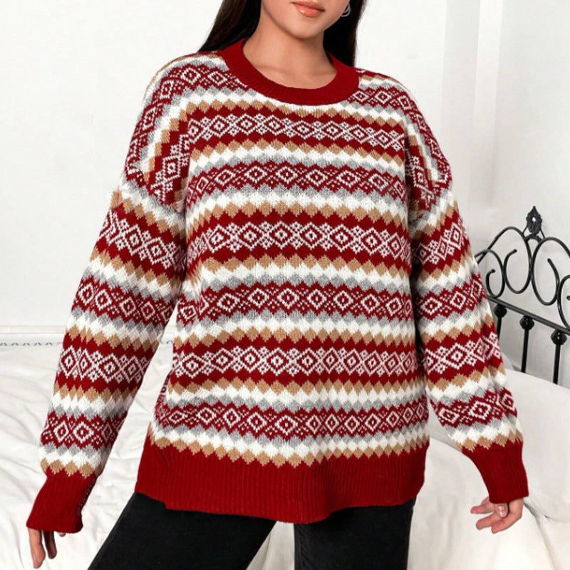 Holly | Women's Crewneck Sweater | Fair Isle · PNY