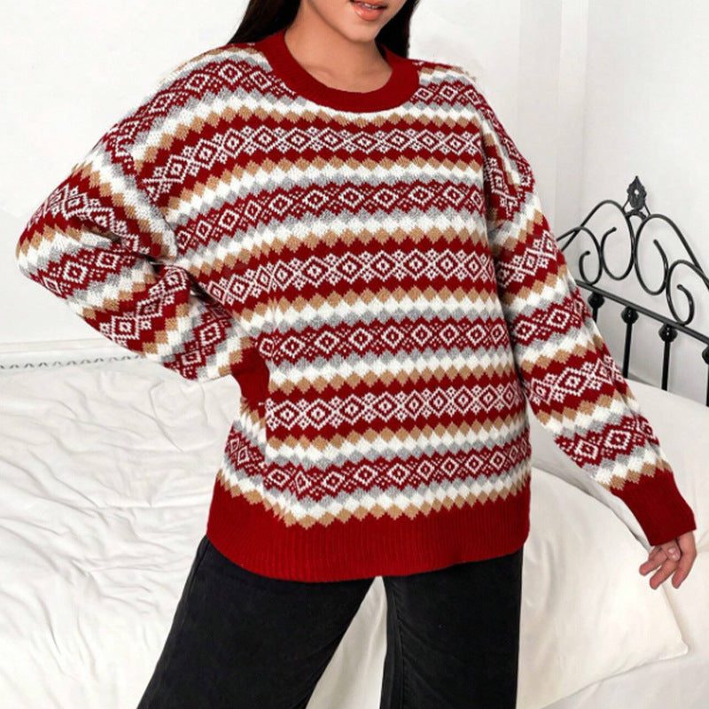 Holly | Women's Crewneck Sweater | Fair Isle · PNY