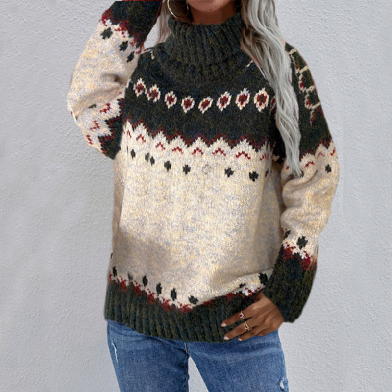 Holly | Women's Turtleneck Sweater | Fair Isle · PNY