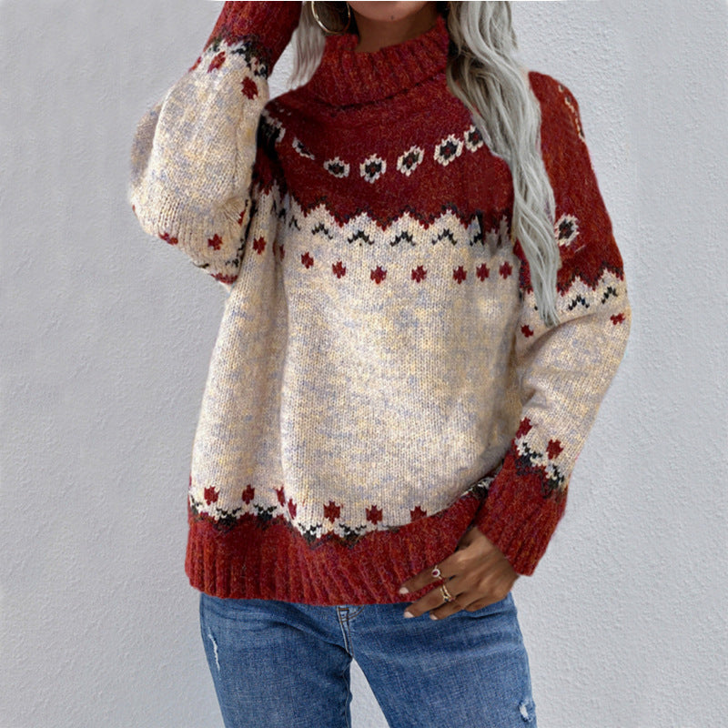 Holly | Women's Turtleneck Sweater | Fair Isle · PNY