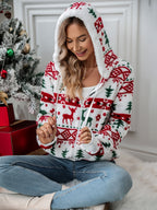 Holly | Women's Zip-Up Hoodie | Fleece Christmas · PNY