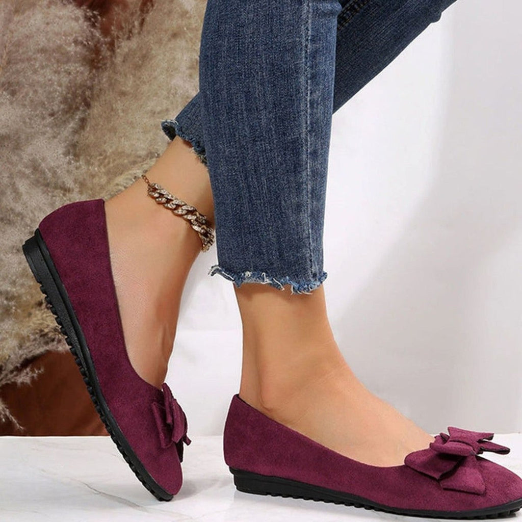 Isabel | Women's Slip-On Flats | Bow Accent · PNY