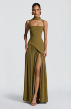 Isabella | Women's Corset Maxi Dress | High Slit · PNY