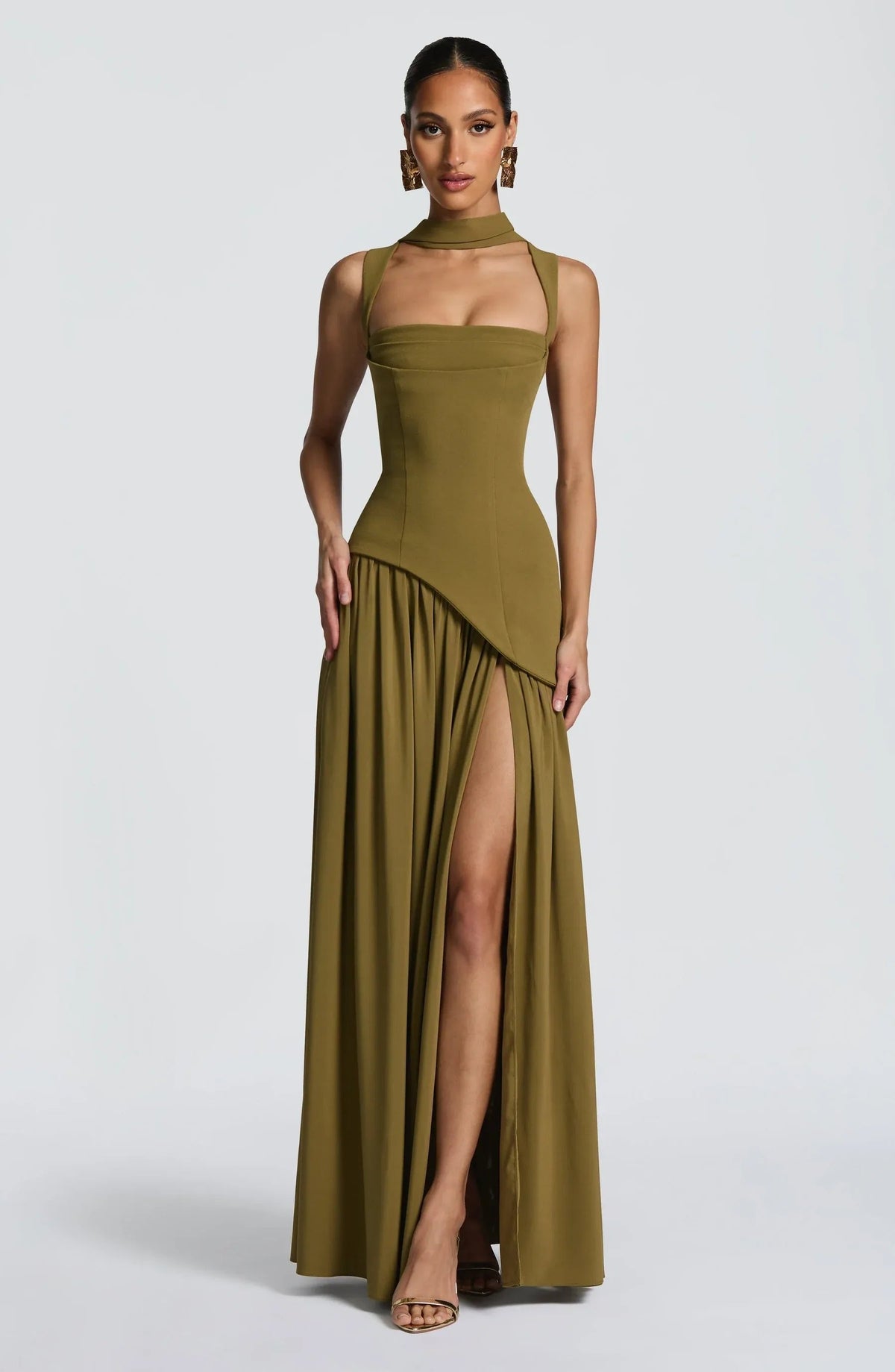 Isabella | Women's Corset Maxi Dress | High Slit · PNY
