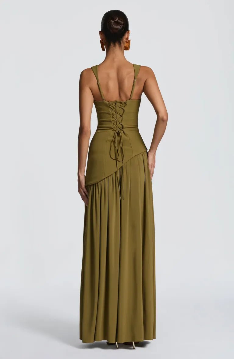 Isabella | Women's Corset Maxi Dress | High Slit · PNY