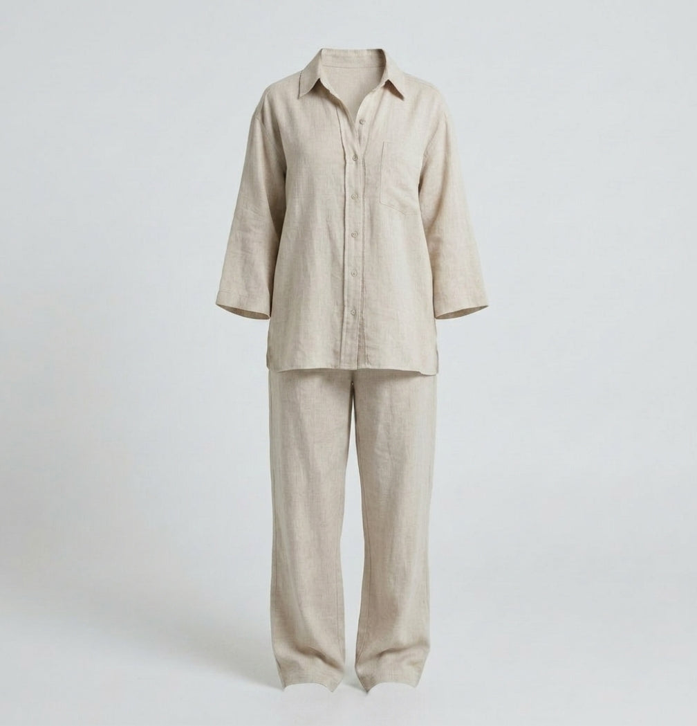 Isabella | Women's Oversized Two-Piece Set | Linen · PNY