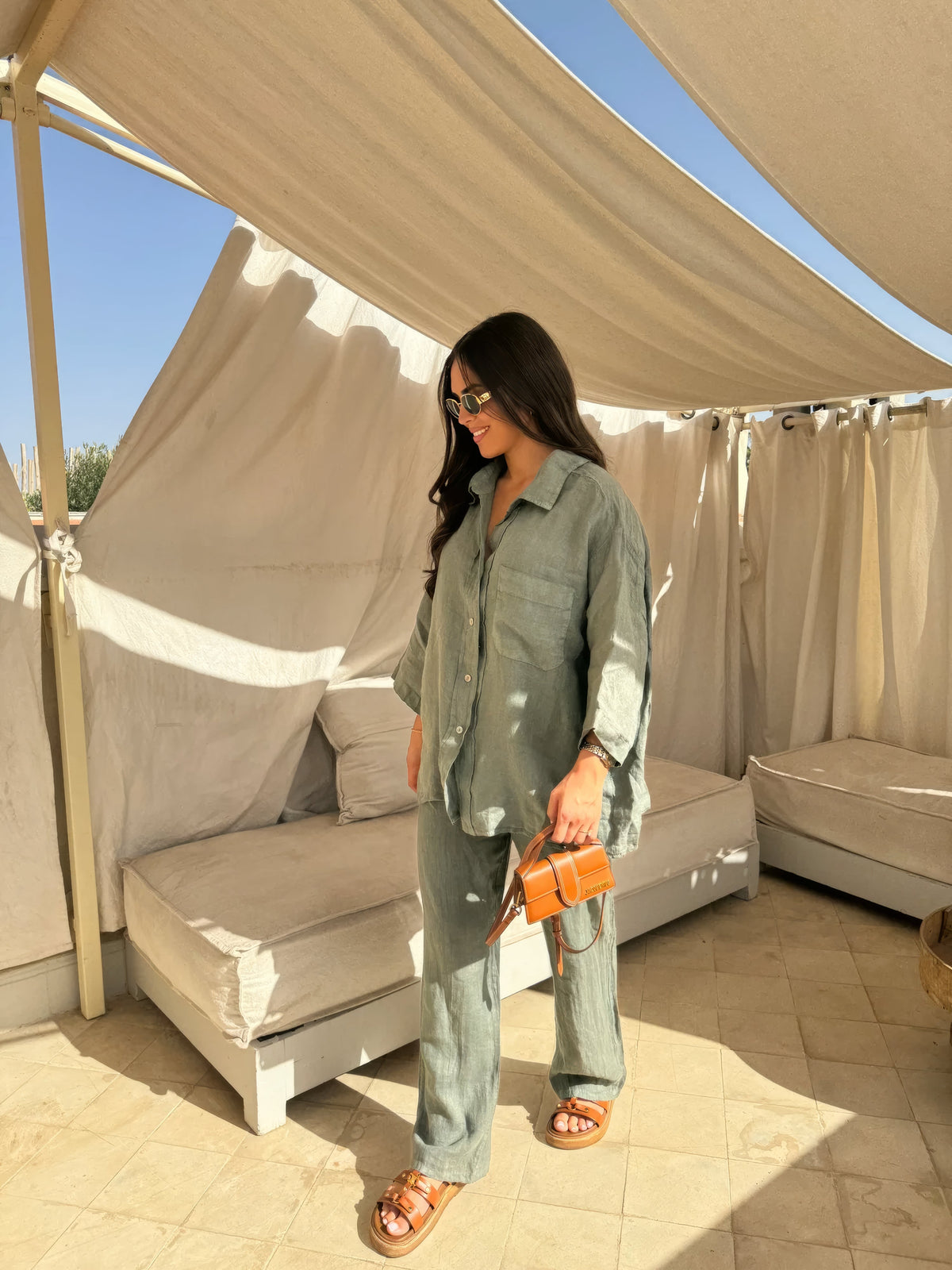 Isabella | Women's Oversized Two-Piece Set | Linen · PNY