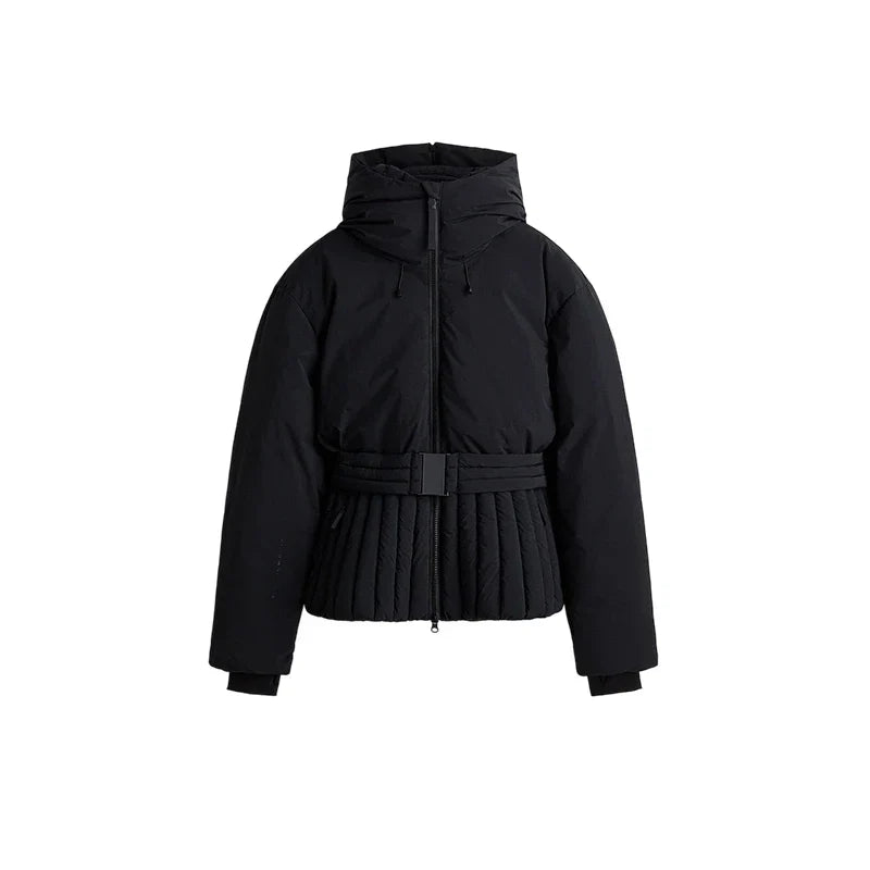 Isla | Women's Hooded Puffer Jacket | Belted Waist · PNY