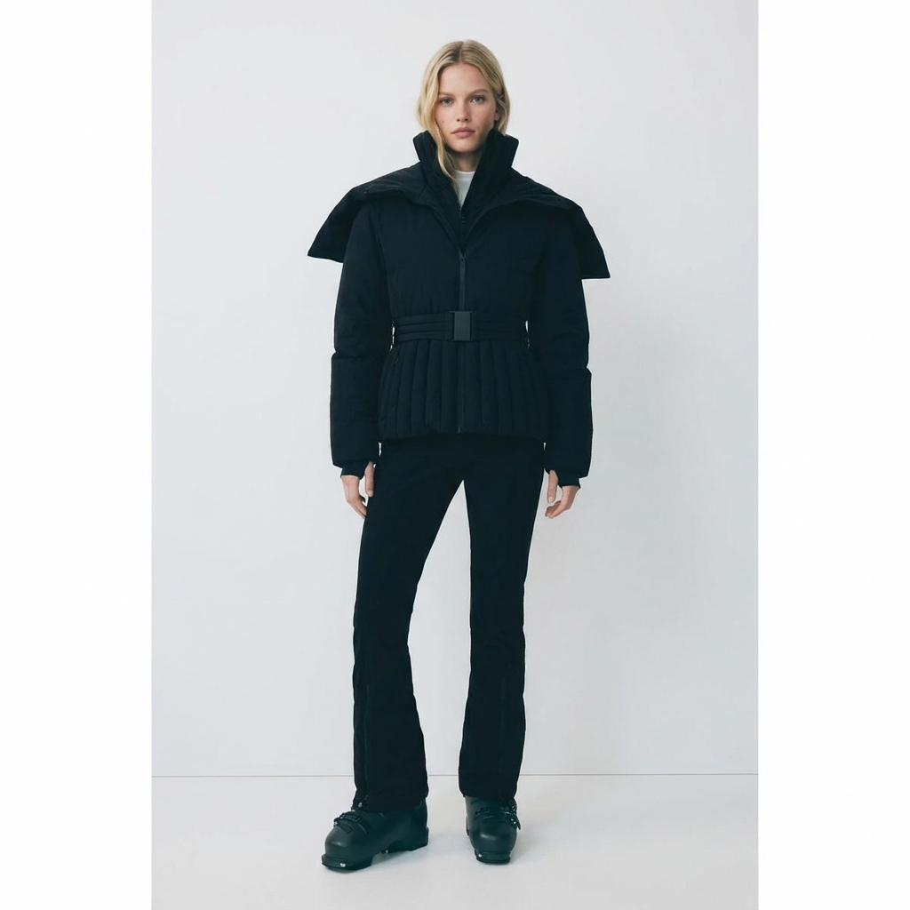 Isla | Women's Hooded Puffer Jacket | Belted Waist · PNY