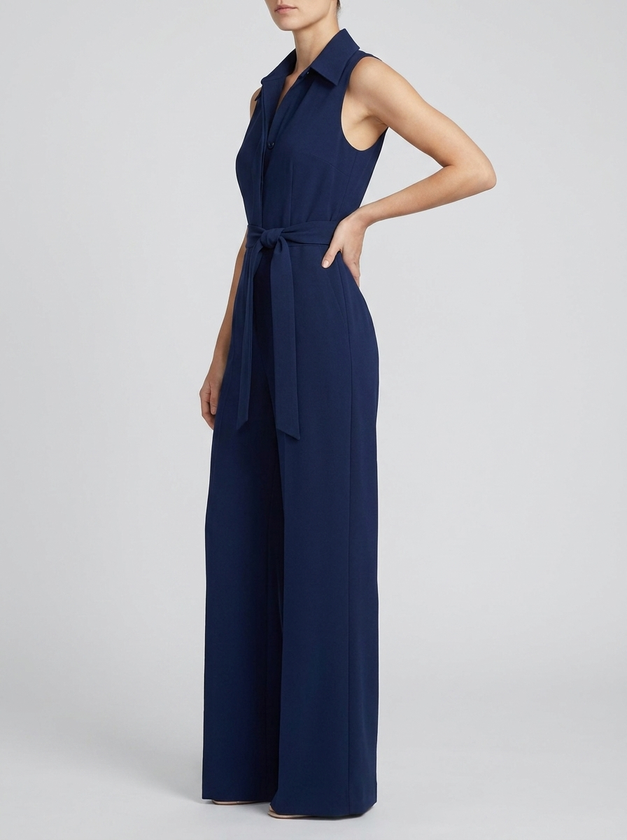 Lily | Women's Sleeveless Jumpsuits | Belted Waist