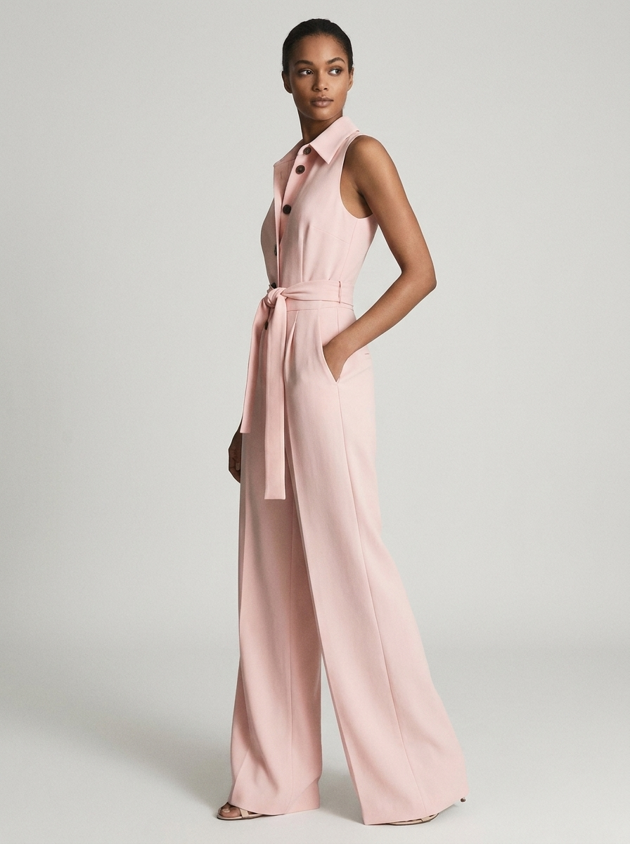 Lily | Women's Sleeveless Jumpsuits | Belted Waist