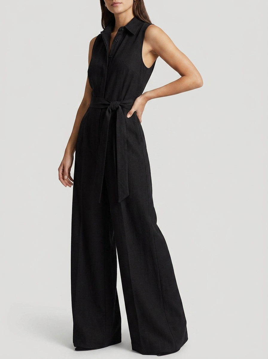 Lily | Women's Sleeveless Jumpsuits | Belted Waist