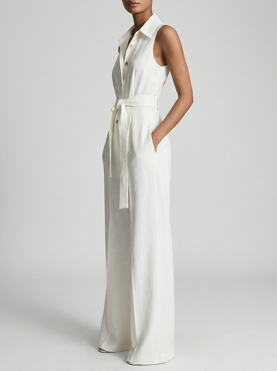 Lily | Women's Sleeveless Jumpsuits | Belted Waist