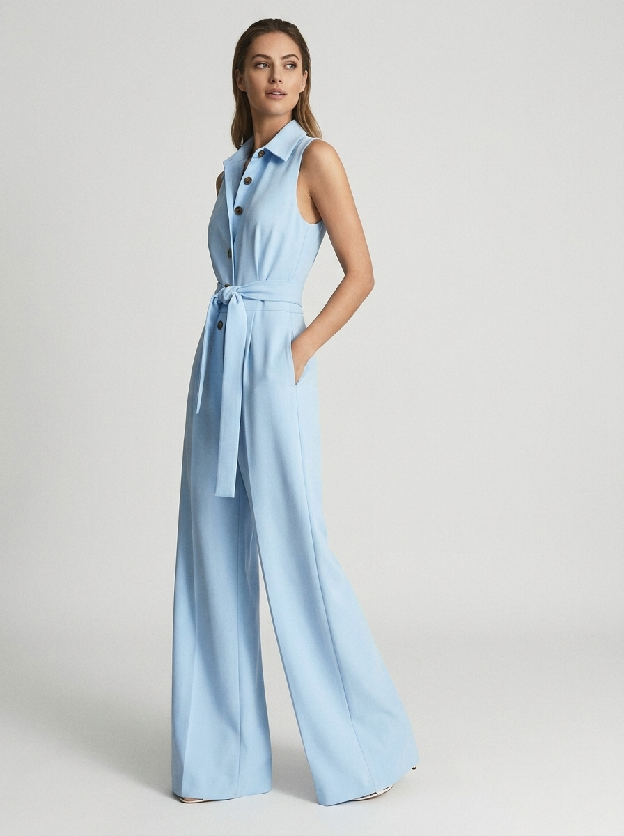 Lily | Women's Sleeveless Jumpsuits | Belted Waist