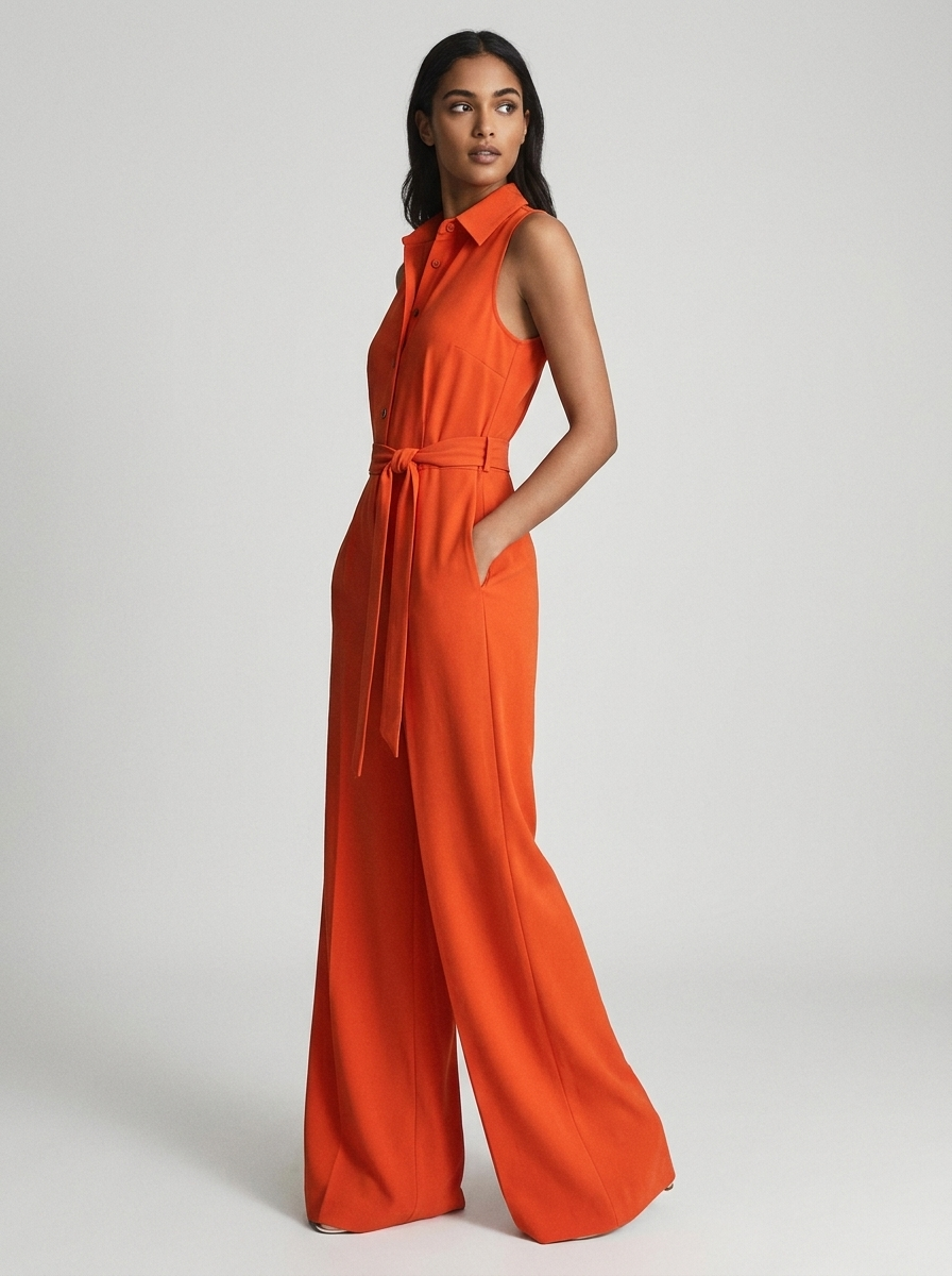 Lily | Women's Sleeveless Jumpsuits | Belted Waist
