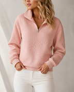 Mabel | Women's Half-Zip Sweatshirt | Waffle-Knit · PNY