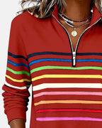 Madison | Women's Half-Zip Sweatshirt | Striped · PNY