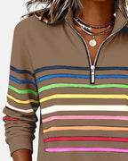 Madison | Women's Half-Zip Sweatshirt | Striped · PNY