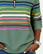 Madison | Women's Half-Zip Sweatshirt | Striped · PNY