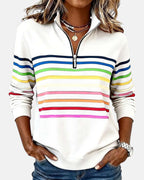 Madison | Women's Half-Zip Sweatshirt | Striped · PNY