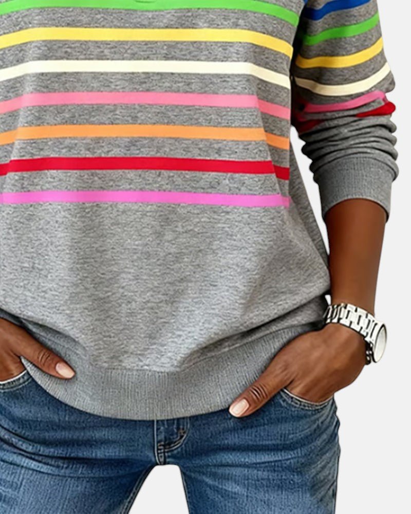 Madison | Women's Half-Zip Sweatshirt | Striped · PNY