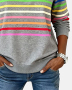 Madison | Women's Half-Zip Sweatshirt | Striped · PNY